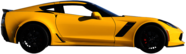 Yellow Corvette C7 Side View