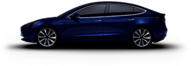 Tesla Model 3 Blue Side View