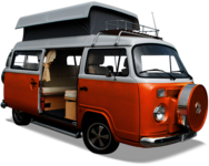 Orange Volkswagen Camper Van