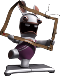 Rabbid In Cardboard TV Screen