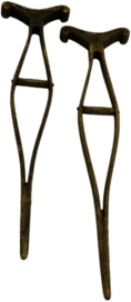 Set Of Old Wooden Crutches
