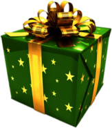 Green Gift Box With Golden Ribbon
