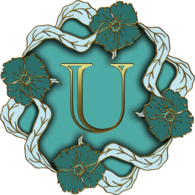 Flower Theme Capital Letter U