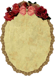 Vintage Oval Frame With Flowers