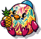 Pikmi Pop Picki the Parrot holding pineapple