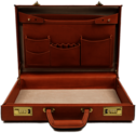 Open Leather Briefcase