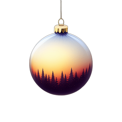 Minimalist Bauble With A Single Gold Star, Minimalist - Single Item, Decorated Christmas Bauble, High Detail, No Shadow
