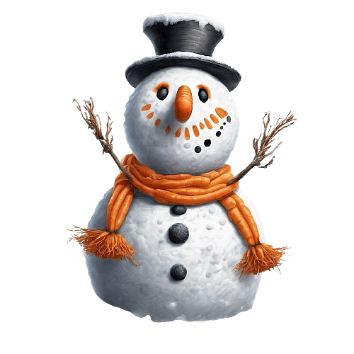 Snowman with Orange Scarf