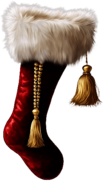 Red Velvet Christmas Stocking with Fur Trim