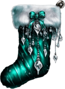 Teal Christmas Stocking with Diamond Decoration