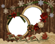 Antique Wooden Christmas Photo Frame