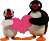 Pingu Holding Giant Heart
