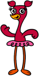 Anabella the Flamingo Waving