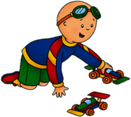 Caillou Playing With Toy Cars