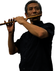 Musician Playing the Shinobue Flute
