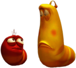 Larva Red and Yellow Looking Disappointed