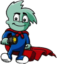 Pajama Sam Holding Flashlight