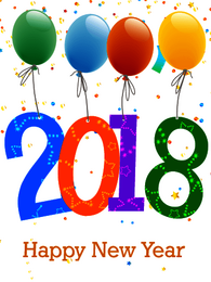 Happy New Year 2018 Balloons