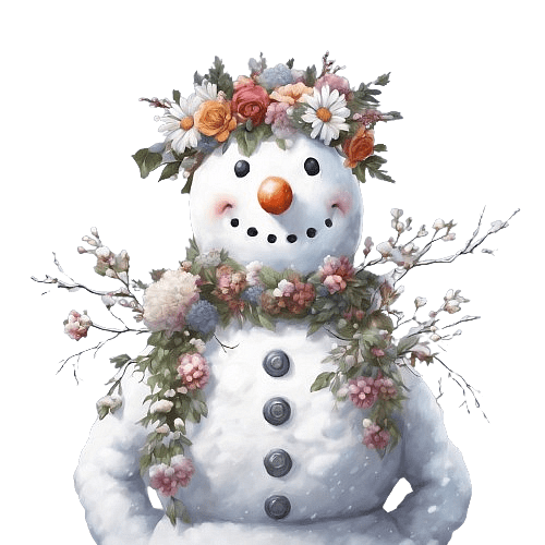 Snowman with Flower Crown