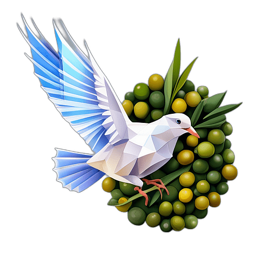 Dove With A Tattoo, Symbolizing Resilience, With An Olive Twig., In The Style Of A Cartoon Animation Character - Full Body, Single View, No Shadow