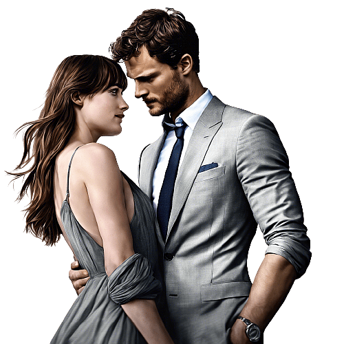 Christian and Anastasia in Fifty Shades