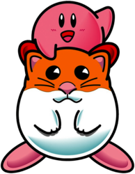 Kirby Sitting on Rick's Shoulders