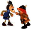 Vic the Viking Characters Tjure and Snorre Fighting