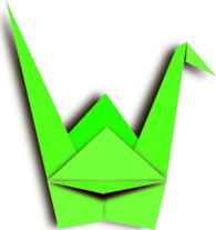 Green Origami Crane