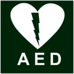 AED Green Square Sign