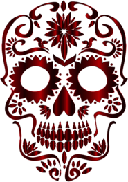 Red Decorated Skull