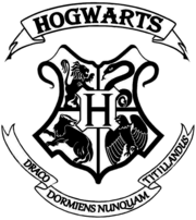 Hogwarts Logo Black and White