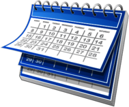 Blue and White Calendar