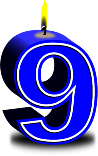 Number 9 Birthday Candle