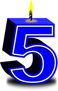 Number 5 Birthday Candle