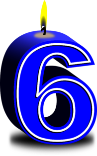 Number 6 Birthday Candle