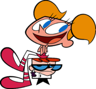 Dee Dee Sitting on Dexter's Head