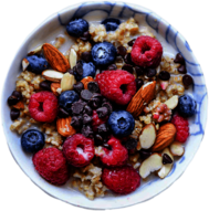 Oatmeal With Berries and Almonds