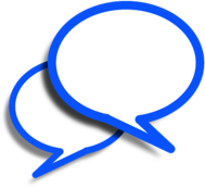 Two Round Blue Speech Bubbles