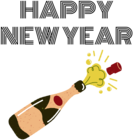 Happy New Year Champagne Bottle Pop Greeting Card