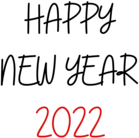 Happy New Year 2022 Simple Text Greeting Card
