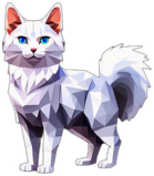 Turkish Angora, Children'S Cartoon Animation Style - Full Body, Single View, No Shadow
