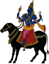 Yama on a large buffalo