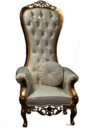 Luxurious White Leather Throne