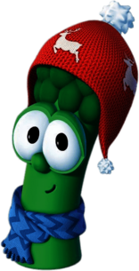 Junior Asparagus Wearing Winter Hat