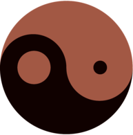 Brown and Beige Yin Yang Symbol
