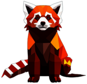 Red Panda, Cartoon Character - In The Style Of Pixar, Single View, No Shadow