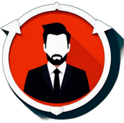 Job Search & Networking, Minimalist App Icon - Circle Icon Bevel Border