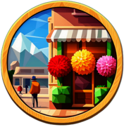 Flowershop, Minimalist App Icon - Circle Icon Bevel Border