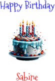 Happy Birthday Sabine Custom Message