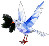 Peace Dove Depicted In A Snowy Setting, Olive Branch Standing Out., In The Style Of A Cartoon Animation Character - Full Body, Single View, No Shadow